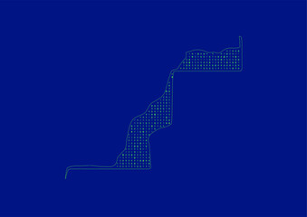 Vector Western Sahara map for technology or innovation or it concepts. Minimalist country border filled with 1s and 0s. File is suitable for digital editing and prints of all sizes.
