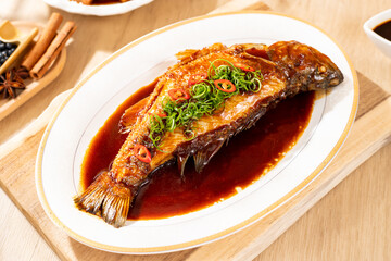 West Lake Fish in Vinegar Gravy,songsaoyu,Hangzhou Cuisine, Chinese Food