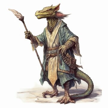 statue of a lizardman with clothes.... created using generative AI