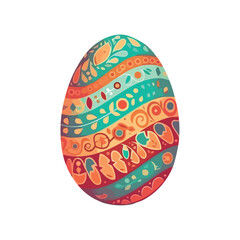 Multi colored egg symbolizes springtime celebration