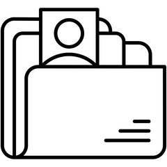 Folder Icon, Line Icon Style, Employment business Symbol Vector Stock.