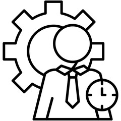 Employee Icon, Line Icon Style, Job business skill Symbol Vector Stock.