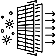air filter icon, line icon style, wind purify system symbol vector stock.