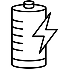 Battery Icon, Line Icon Style, Energy power resource Symbol Vector Stock.