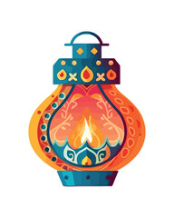 decorates lantern for Hindu celebration