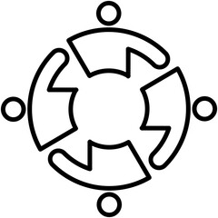 community icon, line icon style, social service care symbol vector stock.
