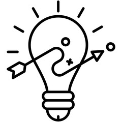 Strategic Icon, Line Icon Style, Business goal plan Symbol Vector Stock.