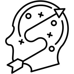 Strategic Icon, Line Icon Style, Business goal plan Symbol Vector Stock.