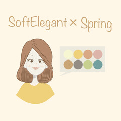 顔タイプ診断とパーソナルカラー診断のイラスト（イメコン（イメージコンサルタント））