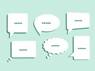 Bubble chat vector set in cyan, good for communication demo on discussion