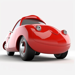 Fototapeta na wymiar Cute and funny cartoon car