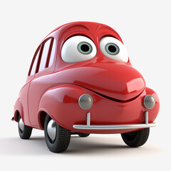 Fototapeta na wymiar Cute and funny cartoon car