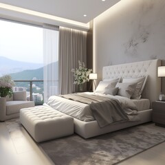 Contemporary Elegance: Luxury Apartments with Modern Bedrooms, Generative AI