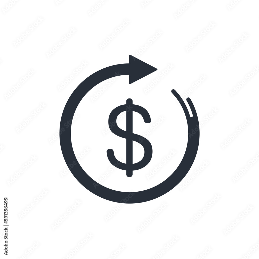 Poster recurring payments. vector linear icon isolated on white background.