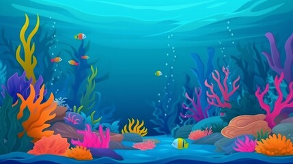 Beautiful underwater scenes with a wide range of aquatic creatures.The Generative AI