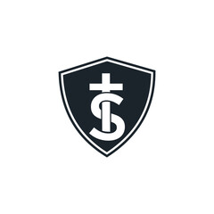 Logo shield church initial