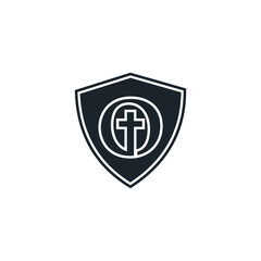 Logo shield church initial