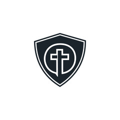 Logo shield church initial