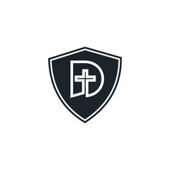 Logo shield church initial