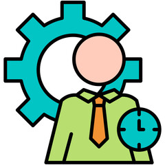 Employee Icon, Line Filled Icon Style, Job business skill Symbol Vector Stock.