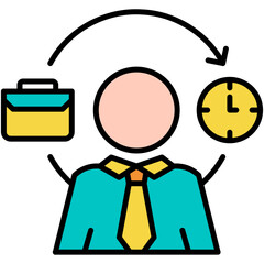 Employment Icon, Line Filled Icon Style, Job business skill Symbol Vector Stock.