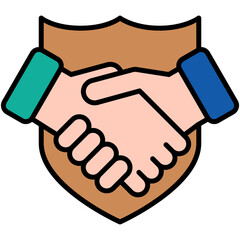 Trust Icon, Line Filled Icon Style, Social community service Symbol Vector Stock.