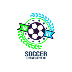 Obraz premium Soccer Team Logo Template Vector Illustration