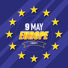 Happy Europe Day Vector Design for Banner or Poster