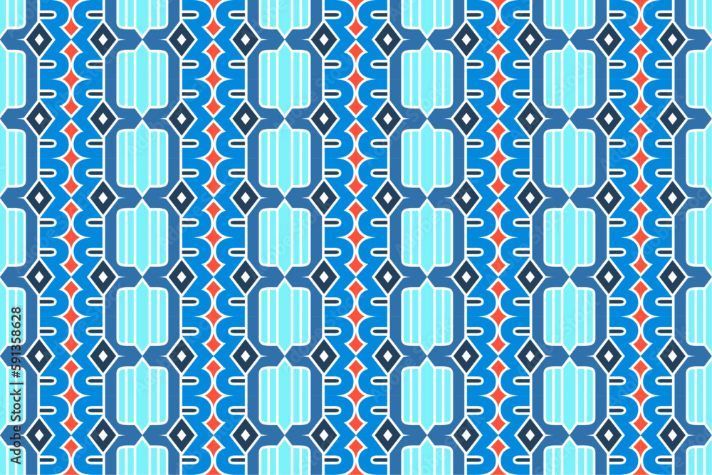 Aufkleber simple banner of decorative patterns square modules colored geometric composition in scandinavian st