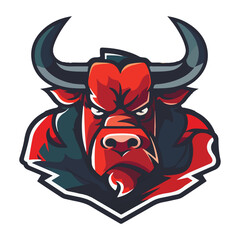 Bull mascot logo design vector with modern illustration concept style for badge, emblem and t-shirt printing. Angry bull illustration for sport team