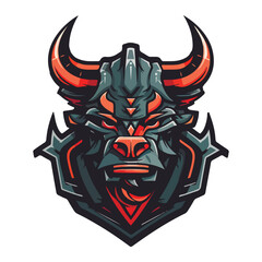 Bull mascot logo design vector with modern illustration concept style for badge, emblem and t-shirt printing. Angry bull illustration for sport team