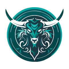 Bull mascot logo design vector with modern illustration concept style for badge, emblem and t-shirt printing. Angry bull illustration for sport team