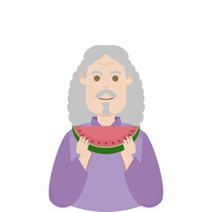 Elderly People Eating Fruits Summer Food Fruit Cool
