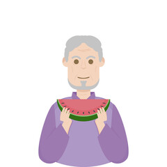 Elderly People Eating Fruits Summer Food Fruit Cool
