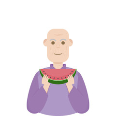 Elderly People Eating Fruits Summer Food Fruit Cool
