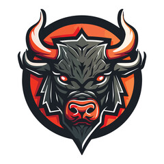 Bull mascot logo design vector with modern illustration concept style for badge, emblem and t-shirt printing. Angry bull illustration for sport team