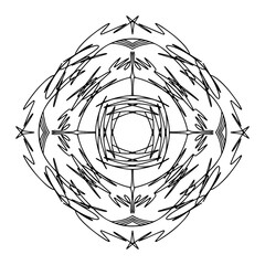 Hand drawing Mandala. Illustration for Henna, Mehndi, tattoo, decoration. Coloring book for adults.