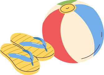 Slippers And Beach Ball