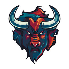 Bull mascot logo design vector with modern illustration concept style for badge, emblem and t-shirt printing. Angry bull illustration for sport team