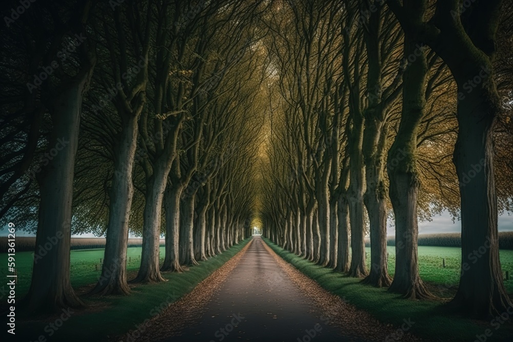 Poster daytime forest walkway generative ai