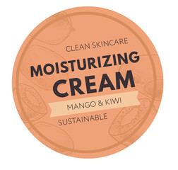 Clean skincare moisturizing cream, mango and kiwi