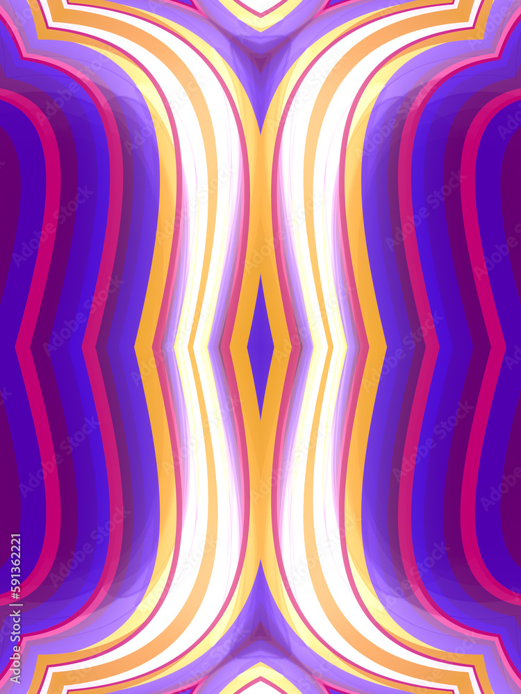 Leinwandbilder rounded lines of neon color. abstract geometric pattern. 3d rendering digital illustration