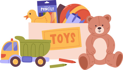 Box With Children Toys