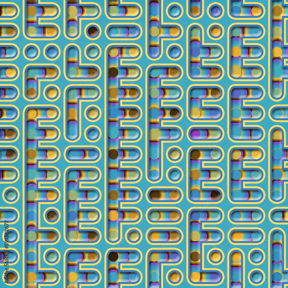 Aufkleber cartoon chip with current flowing. bright background. 3d rendering digital illustration