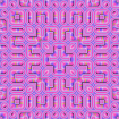 Cartoon symmetrical pattern with trendy gradient. Modern concept background. 3d rendering digital illustration