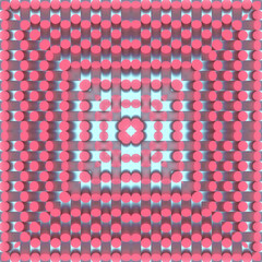 Kaleidoscopic texture of cylinders. Art pattern decoration background. 3d rendering digital illustration