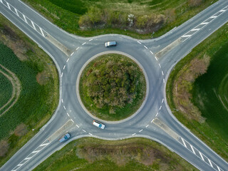 Kreisverkehr, Drohnenfoto