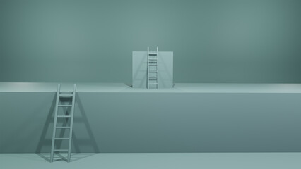 Conceptual image - ladder in the sky - 3d illustration