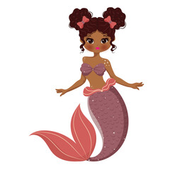 Cute boho African mermaid