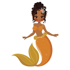Cute boho African mermaid